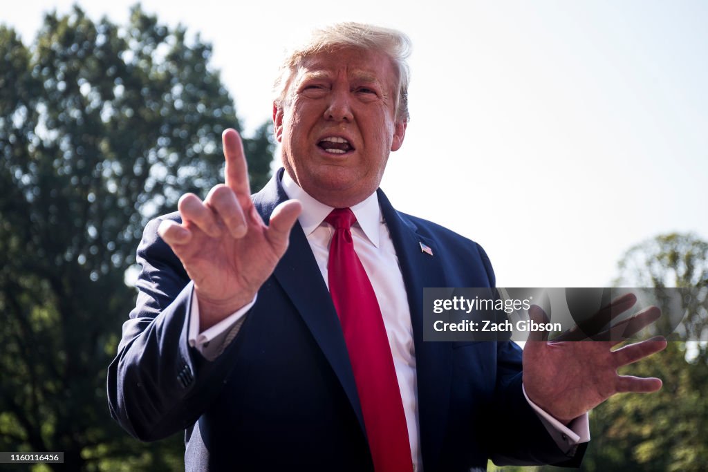 President Trump Departs White House En Route To Dayton, Ohio And El Paso, Texas