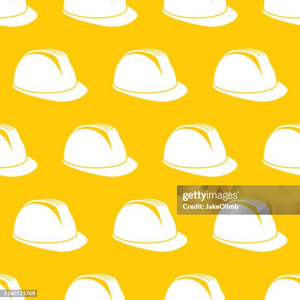 ilustraciones, imágenes clip art, dibujos animados e iconos de stock de silueta de patrón de sombrero duro - casco duro
