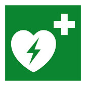 Automated External Defibrillator Heart Symbol Isolate On White Background,Vector Illustration EPS.10