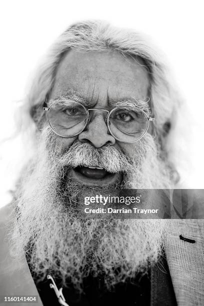 Uncle Jack Charles is seen at Federation Square on July 05, 2019 in Melbourne, Australia at the end on the NAIDOC march. The march marks the start of...