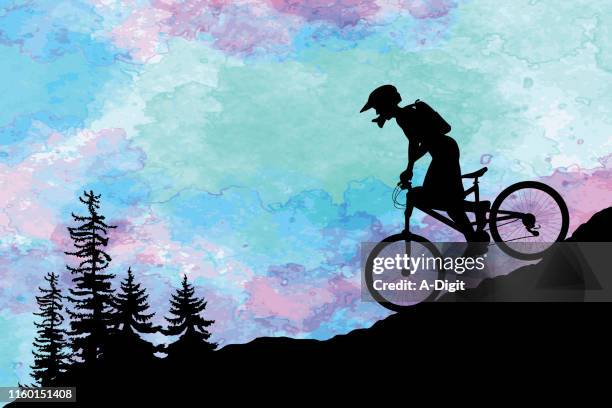 mountainbike nein-zeichen - mountain bike stock-grafiken, -clipart, -cartoons und -symbole
