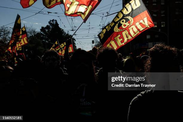 Thousands of people take to the streets in the annual NAIDOC march on July 05, 2019 in Melbourne, Australia. The march marks the start of NAIDOC...