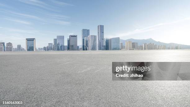 venue outside the modern city building - panoramic sky stock pictures, royalty-free photos & images