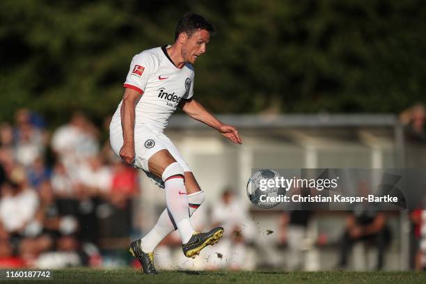 Nicolai Mueller of Eintracht Frankfurt in action during the pre-season friendly match between DJK Bad Homburg and Eintracht Frankfurt at Stadion des...