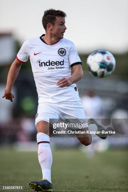 Nicolai Mueller of Eintracht Frankfurt in action during the pre-season friendly match between DJK Bad Homburg and Eintracht Frankfurt at Stadion des...