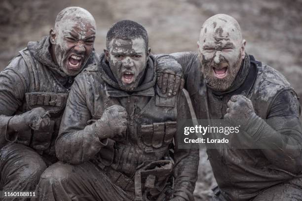 military mud run exercise - military recruit stock pictures, royalty-free photos & images