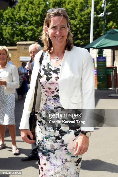 British rower Katherine Grainger attends day five of the Wimbledon Tennis Championships at All England Lawn Tennis and Croquet Club on July 05, 2019...