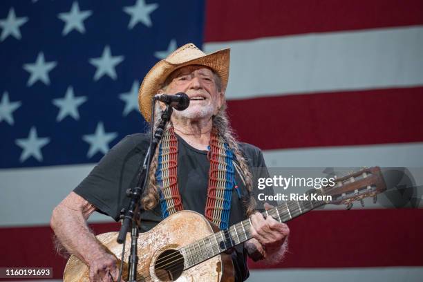Singer-songwriter Willie Nelson performs onstage with Willie Nelson and Family during the 46th Annual Willie Nelson 4th of July Picnic at Austin360...