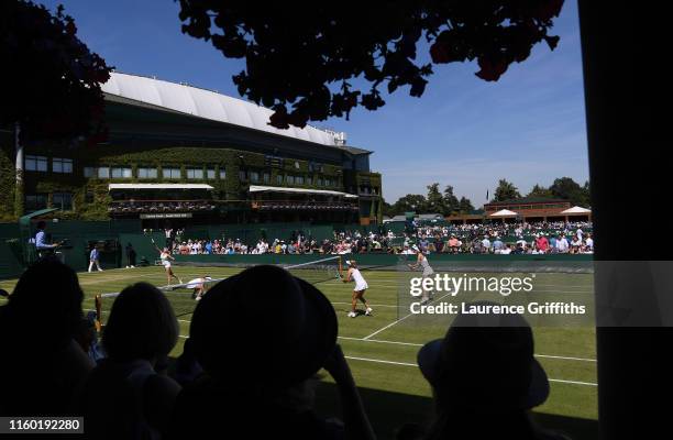General view on Court 4 during the Ladies' Doubles first round match between Nadiia Kichenok of Ukraine, Abigail Spears of The United States. Sofia...