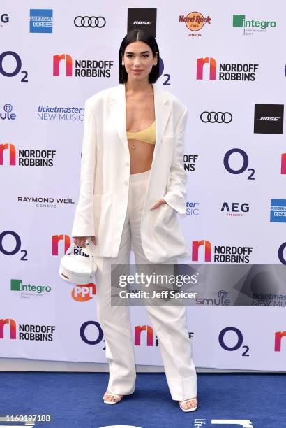 Dua Lipa attends the Nordoff Robbins O2 Silver Clef Awards 2019 at the Grosvenor House on July 05, 2019 in London, England.