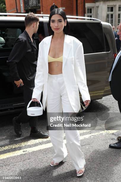 Dua Lipa arrives for the Nordoff Robbins O2 Silver Clef Awards at Grosvenor House on July 05, 2019 in London, England.