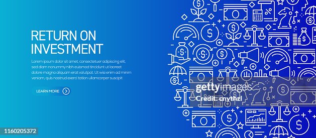 Return on Investment Banner Template with Line Icons. Modern vector illustration for Advertisement, Header, Website. Return on Investment Banner Template with Line Icons. Modern vector illustration for Advertisement, Header, Website.