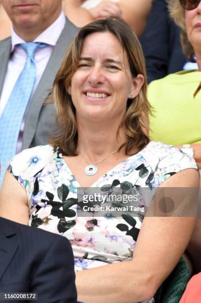 British rower Katherine Grainger attends day five of the Wimbledon Tennis Championships at All England Lawn Tennis and Croquet Club on July 05, 2019...