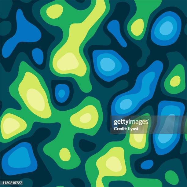seamless & topographic composition vector pattern design - topographic trail map stock illustrations