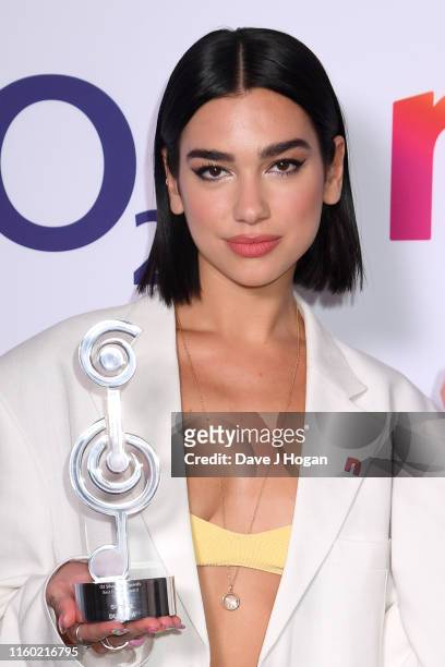 Dua Lipa wins the award for Best Female during the Nordoff Robbins O2 Silver Clef Awards 2019 at Grosvenor House on July 05, 2019 in London, England.