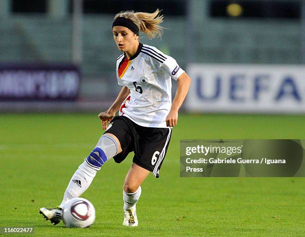 Kathrin Julia Hendrich of Germany in action during final match of Women's Under 19 European Football Championship between Germany and Norway on June...