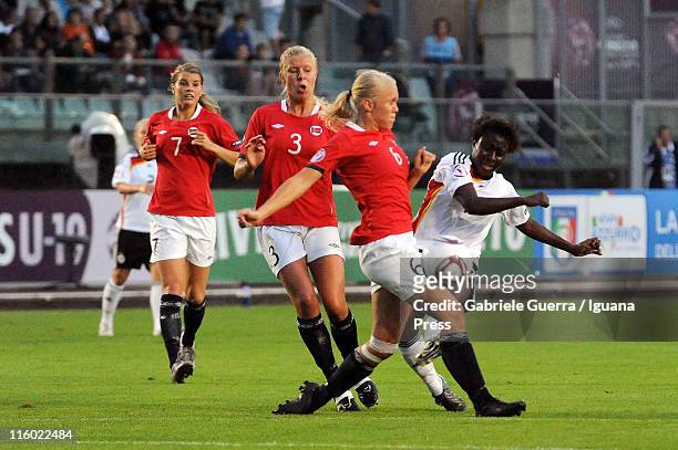 Eunice Beckmann of Germany in action during final match of Women's Under 19 European Football Championship between Germany and Norway on June 11,...