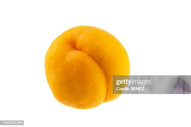 close-up of peach against white background - peach on white stock pictures, royalty-free photos & images