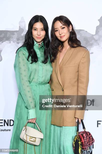 Yun Yun Sun and Yen Yen Sun attend the Cocktail at Fendi Couture Fall Winter 2019/2020 on July 04, 2019 in Rome, Italy.
