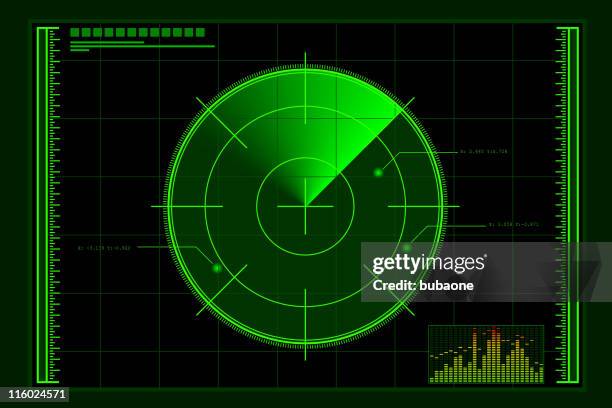 grüne radar bildschirm - radar stock-grafiken, -clipart, -cartoons und -symbole