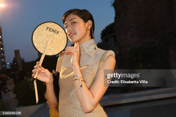 Hikari Mori attends the Cocktail at Fendi Couture Fall Winter 2019/2020 on July 04, 2019 in Rome, Italy.