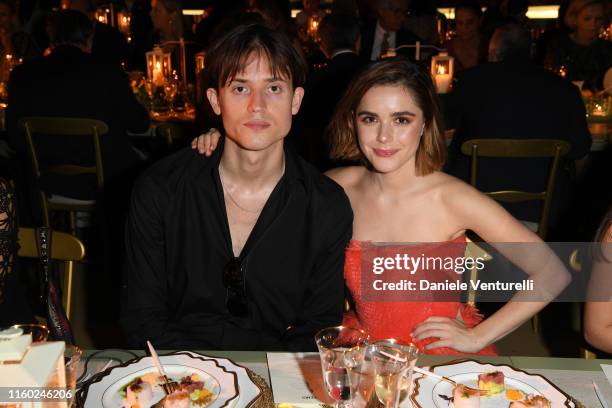 Christian Coppola and Kiernan Shipka attend the Fendi Couture Fall Winter 2019/2020 Dinner on July 04, 2019 in Rome, Italy.