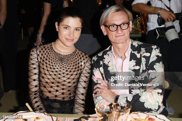 Vittoria Puccini and Hamish Bowles attend the Fendi Couture Fall Winter 2019/2020 Dinner on July 04, 2019 in Rome, Italy.