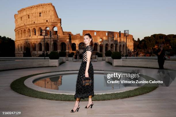 Zoey Deutch attends the Cocktail at Fendi Couture Fall Winter 2019/2020 on July 04, 2019 in Rome, Italy.