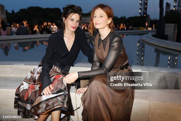 Valentina Cervi and Alba Rohrwacher attends the Cocktail at Fendi Couture Fall Winter 2019/2020 on July 04, 2019 in Rome, Italy.