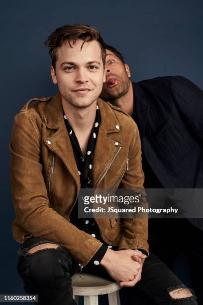 Actors Alexander Calvert and Misha Collins of The CW's 'Supernatural' poses for a portrait during the 2019 Summer TCA Portrait Studio at The Beverly...