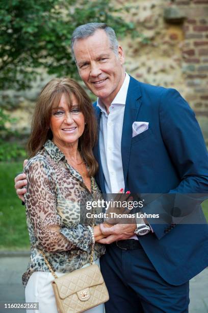 Henry Maske und his wife Manuela Maske attend the opening of the 69. Bad Hersfelder Festspiele 2019 at Stiftsruine on July 05, 2019 in Bad Hersfeld,...