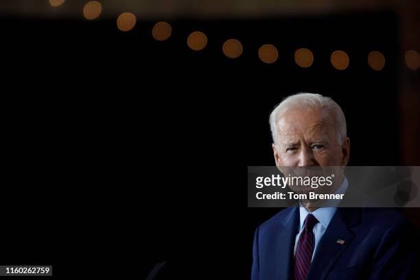 Democratic presidential candidate and former U.S. Vice President Joe Biden delivers remarks about White Nationalism during a campaign press...