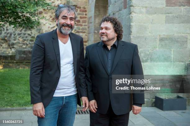 Deniz Yuecel and director Joern Hinkel attend the opening of the 69. Bad Hersfelder Festspiele 2019 at Stiftsruine on July 05, 2019 in Bad Hersfeld,...