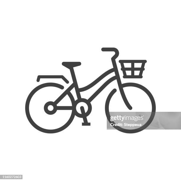 ilustrações de stock, clip art, desenhos animados e ícones de city bike icon - basket icon