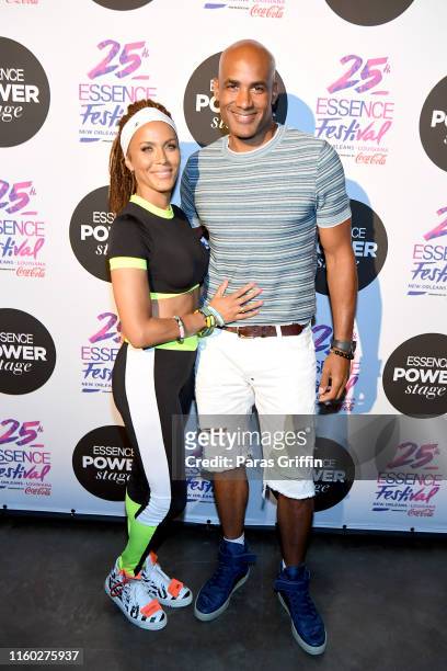 Nicole Ari Parker and Boris Kodjoe attend 2019 ESSENCE Festival Presented By Coca-Cola at Ernest N. Morial Convention Center on July 05, 2019 in New...