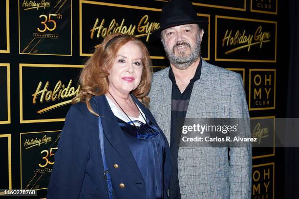 Fedra Lorente and Miguel Morales attend 'Holiday Gym' 35th anniversary party on July 05, 2019 in Madrid, Spain.