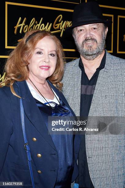 Fedra Lorente and Miguel Morales attend 'Holiday Gym' 35th anniversary party on July 05, 2019 in Madrid, Spain.