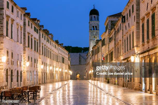 stradun, old town, dubrovnik, croatia - dubrovnik old town stock pictures, royalty-free photos & images