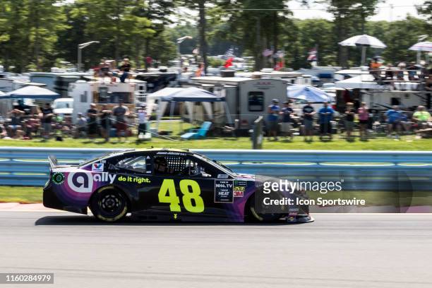 Hendrick Motorsports driver Jimmie Johnson races through turn 6 during the Monster Energy NASCAR Cup Series, GoBowling at The Glen on August 04 at...