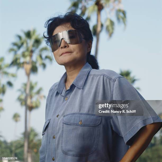 Japanese artist and musician Yoko Ono, 1988.