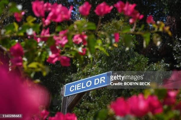 Street sign for Cielo Drive is seen August 7, 2019 in Beverly Hills, California. - The gruesome two-day murder spree orchestrated by Charles Manson...