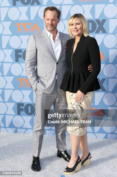 English-Canadian actress Kim Cattrall and boyfriend Russell Thomas attend the FOX Summer TCA 2019 All-Star Party at Fox Studios on August 7, 2019 in...