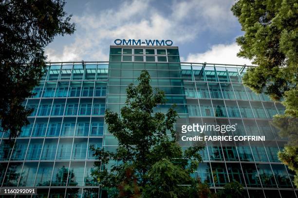 View of the building of the World Meteorological Organization hosting the 50th session of the Intergovernmental Panel on Climate Change on August 8,...