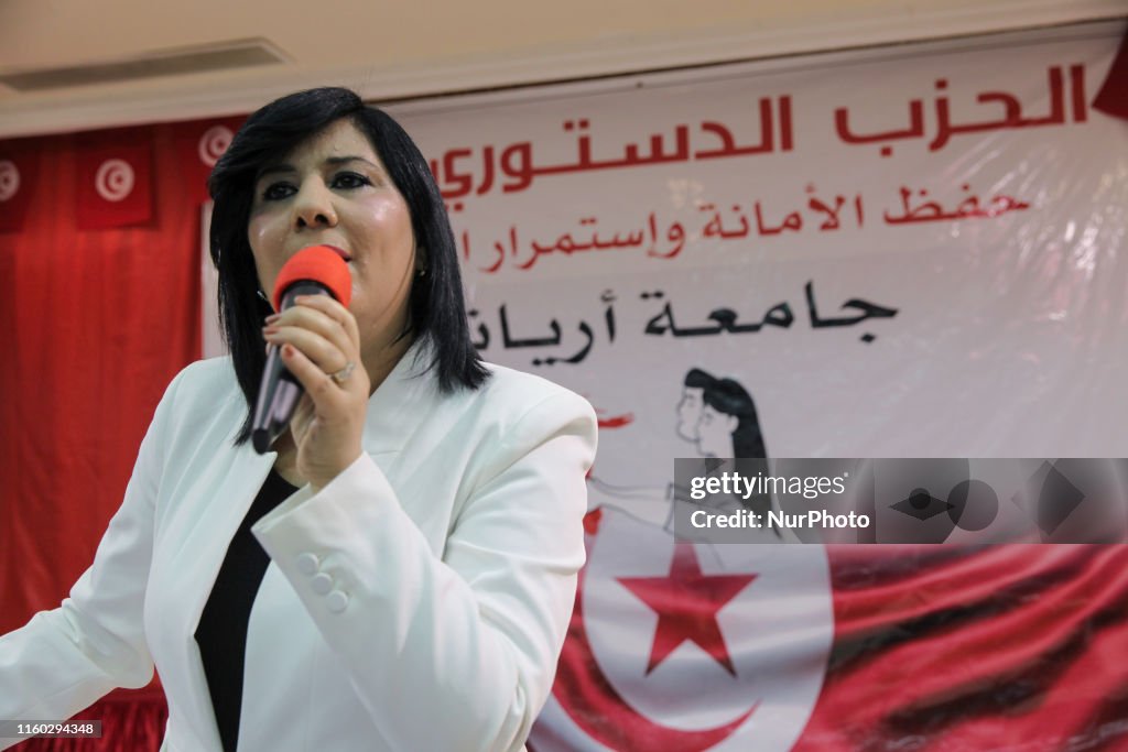 Abir Moussi Holds Rally In Ariana, Tunisia