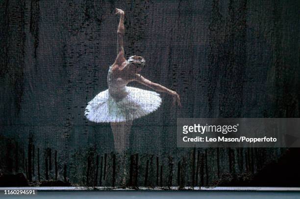 Alyona Kovalyova as Odette/Odile in The Bolshoi Ballet's production of Yuri Grigorovich's adaptation of Marius Petipa and Lev Ivanov's Swan Lake at...