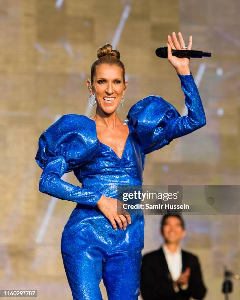 Celine Dion performs live at Barclaycard Presents British Summer Time Hyde Park at Hyde Park on July 05, 2019 in London, England.