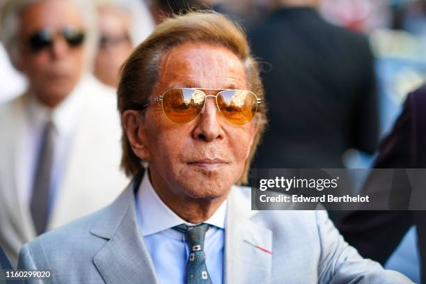 Valentino Garavani is seen, outside Valentino, during Paris Fashion Week Haute Couture Fall/Winter 2019/20, on July 03, 2019 in Paris, France.
