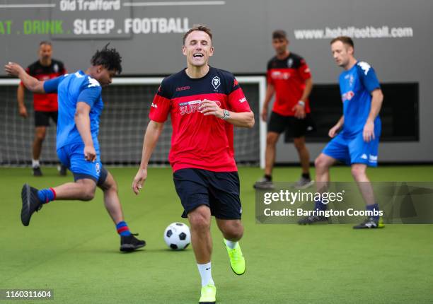 Phil Neville in action as TalkTalk take on the Class of '92 in a friendly five-a-side match to celebrate its sponsorship of Salford City FC at Hotel...