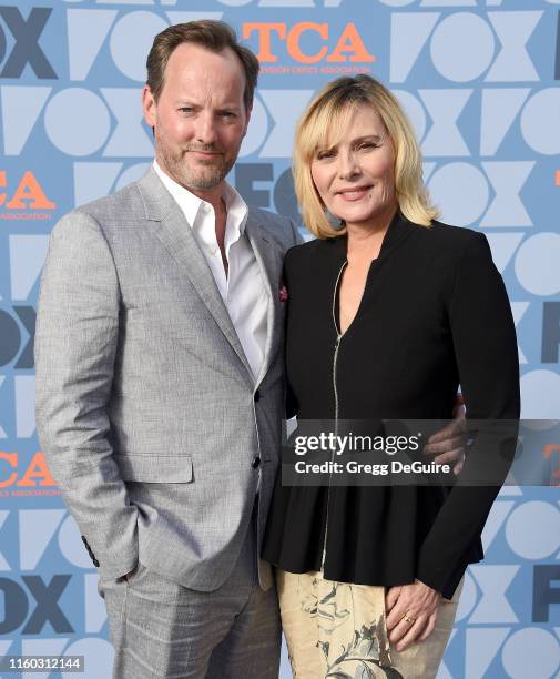 Russell Thomas and Kim Cattrall arrive at the FOX Summer TCA 2019 All-Star Party at Fox Studios on August 7, 2019 in Los Angeles, California.