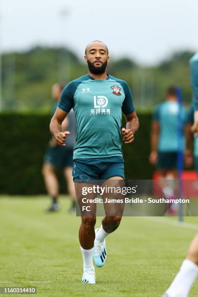 Nathan Redmond runs during a Southampton FC Training Session pictured at Staplewood Training Ground on August 08, 2019 in Southampton, England.